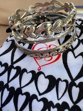 Brighton Silver-Tone Heart and Filigree Bracelet Set